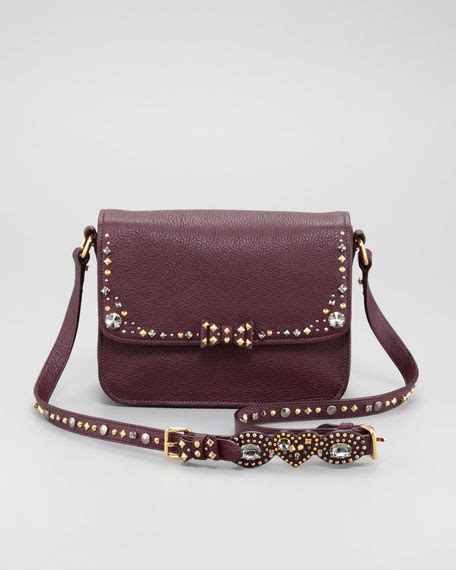 Miu Miu Madras Jewel Crossbody Bag, Bordeaux 